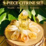 Citrine Wealth & Abundance 9-krystallsett