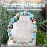 Mala Azure Variscite armband með flauelspoka