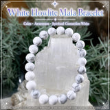Mala White Howlite armband með flauelspoka