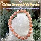 Βραχιόλι Mala Golden Sunstone με βελούδινο πουγκί