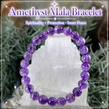 Βραχιόλι Mala Amethyst με βελούδινο πουγκί