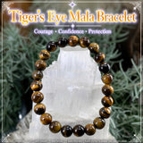 Bracelet Mala Oeil De Tigre Avec Pochette En Velours
