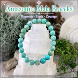 Mala Amazonite armband með flauelspoka