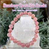 Mala Strawberry Quartz armband með flauelspoka