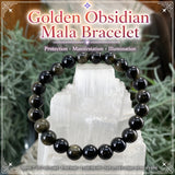 Mala Golden Obsidian Armband Med Påse