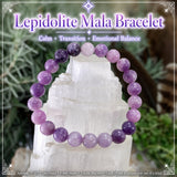 Mala Lepidolite armband med sammetspåse