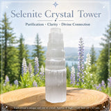 Selenite Crystal Tower Stemmningsljós