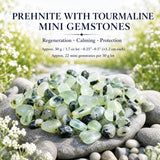 Prehnite Með Tourmaline Mini gimsteinum (50 grömm / 1.7oz. Lot)