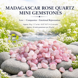 Mini pierres précieuses de quartz rose de Madagascar (lot de 50 grammes / 1,7 oz)