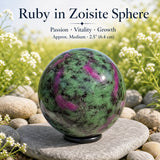 Ruby í Zoisite Sphere