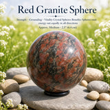 Esfera de granito rojo
