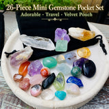 Σετ τσέπης Mini Gemstone 26 τεμαχίων + Βελούδινο πουγκί