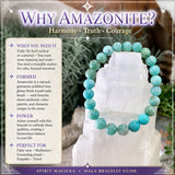 Mala Amazonite armband með flauelspoka