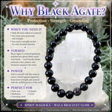 Mala Black Agate Bracelet With Velvet Pouch