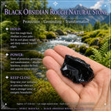 Svartur Obsidian grófur náttúrusteinn