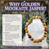 Βραχιόλι Mala Golden Mookaite Jasper με βελούδινο πουγκί