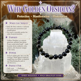 Mala Golden Obsidian Armband Med Påse