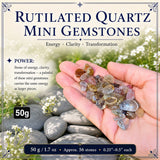 Rutilquarz-Mini-Edelsteine (50 Gramm / 1,7 Unzen Menge)