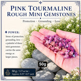 Mini pierres précieuses brutes de tourmaline rose (lot de 50 grammes / 1,7 oz)