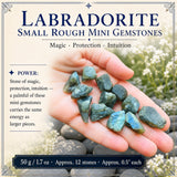 Litlir grófir labradorítsteinar (50 grömm / 1,7 oz lota)