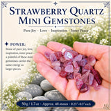 Strawberry Quartz Mini gimsteinar (50 grömm / 1.7oz. Lot)