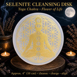 Selenite Chakra Flower of Life Cleansing Disk