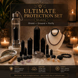 Dark Energy Ultimate Protection Set : Obsidian, Tektite & Tourmaline Bundle