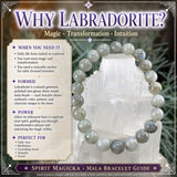 Mala Labradorite armband með flauelspoka