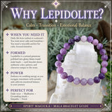 Mala Lepidolite armband med sammetspåse