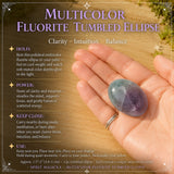 Mehrfarbige Fluorit-Trommelellipse