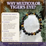Mala Multicolor Tiger's Eye armband með flauelspoki