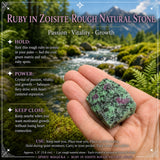 Rúbín í Zoisite grófum náttúrusteini
