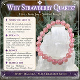 Mala Strawberry Quartz armband með flauelspoka