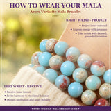 Mala Azure Variscite armband með flauelspoka