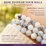 Pulsera Mala De Piedra Luna Con Bolsa De Terciopelo
