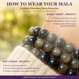 Mala Golden Obsidian Armband Med Påse