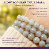 Mala Labradorite armband með flauelspoka