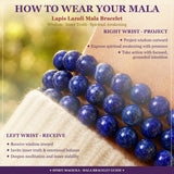 Mala Lapis Lazuli armband með flauelspoka