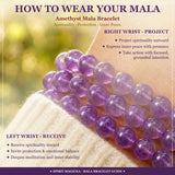 Βραχιόλι Mala Amethyst με βελούδινο πουγκί
