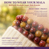 Mala Red Earth Mookaite Jaspis armband med sammetspåse