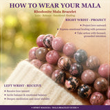 Mala Rhodonite armband með flauelspoka