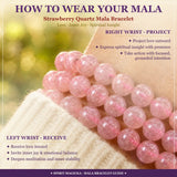 Mala Strawberry Quartz armband með flauelspoka