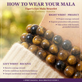 Bracelet Mala Oeil De Tigre Avec Pochette En Velours