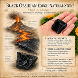 Svartur Obsidian grófur náttúrusteinn