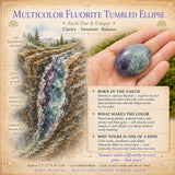 Mehrfarbige Fluorit-Trommelellipse