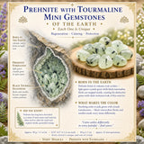 Prehnite Með Tourmaline Mini gimsteinum (50 grömm / 1.7oz. Lot)