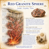 Esfera de granito rojo