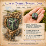 Ruby v Zoisite Tumbled Cube