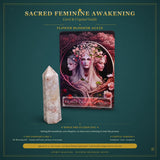 🌙 Sacred Feminine Awakening Oracle Deck & 13 Crystal altaris Set
