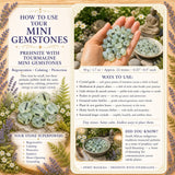 Prehnite Með Tourmaline Mini gimsteinum (50 grömm / 1.7oz. Lot)
